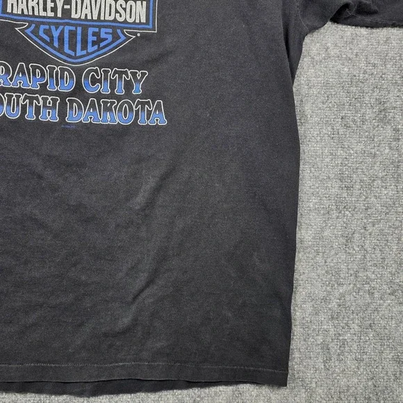 Harley Davidson T Shirt Mens XL Black 1995 Sturgis Black Hills Rally Vintage Tee - Picture 13 of 16